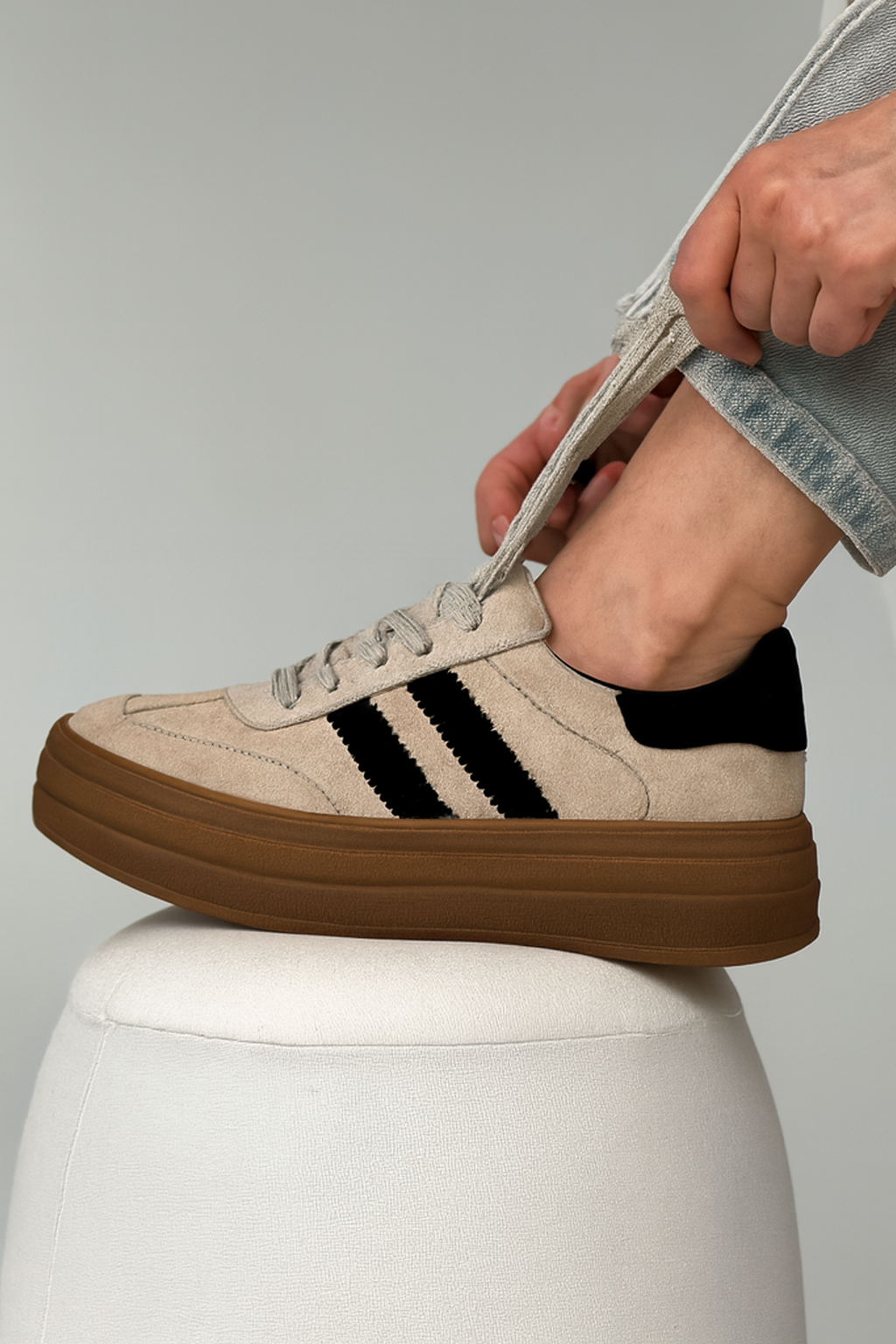 👟 URBAN SUEDE Beige – Plataforma Soft 👟