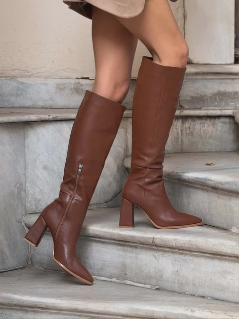 🥿 Botas Altas de Cuero Café – Edición Premium 🥿